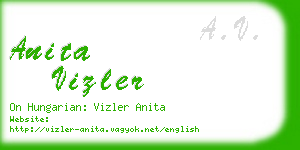 anita vizler business card